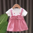 Baby Girls Summer Princess Dress Polka Dot Print Short Sleeve Round Neck Dress Summer Clothes Outfit Purple 12-18M M