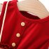 Baby Girls Summer Sleeveless Dress Cute Lace Princess Sundress Casual Cotton Skirt For 1 3 Years Old Girls wine red HEIGHT 90CM