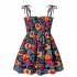 Baby Girls Summer Sling Dress Sleeveless Spaghetti Straps Mini Dress Sundress Children Clothing For 1 8 Years fruit flower 1 2Y 90