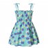Baby Girls Summer Sling Dress Sleeveless Spaghetti Straps Mini Dress Sundress Children Clothing For 1 8 Years fruit flower 4 5Y 110