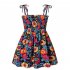 Baby Girls Summer Sling Dress Sleeveless Spaghetti Straps Mini Dress Sundress Children Clothing For 1 8 Years fruit flower 4 5Y 110