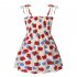 Baby Girls Summer Sling Dress Sleeveless Spaghetti Straps Mini Dress Sundress Children Clothing For 1 8 Years fruit flower 4 5Y 110