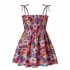 Baby Girls Summer Sling Dress Sleeveless Spaghetti Straps Mini Dress Sundress Children Clothing For 1 8 Years fruit flower 4 5Y 110