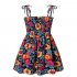 Baby Girls Summer Sling Dress Sleeveless Spaghetti Straps Mini Dress Sundress Children Clothing For 1 8 Years Aster flower 2 6 7Y 120