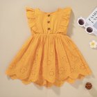 Baby Girls Sundress Newborn Summer Casual Sleeveless Solid Color Princess Dress For 0-4 Years Old Children yellow 3-4Y 36M