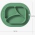 Baby  Grid  Suction  Cup Silicone One piece Food Training Bowl Drop proof Nutrition Children Tableware green