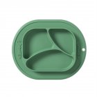 Baby  Grid  Suction  Cup Silicone One piece Food Training Bowl Drop proof Nutrition Children Tableware green