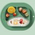Baby  Grid  Suction  Cup Silicone One piece Food Training Bowl Drop proof Nutrition Children Tableware red