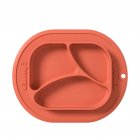 Baby  Grid  Suction  Cup Silicone One piece Food Training Bowl Drop proof Nutrition Children Tableware red