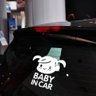 Baby In Car Letters Girl Type Safety Sign Back Car Rear Window Decal Vinyl Sticker White