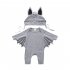 Baby Infant Bat Shape Cartoon Romper   Cap Set Halloween Costume gray 80cm