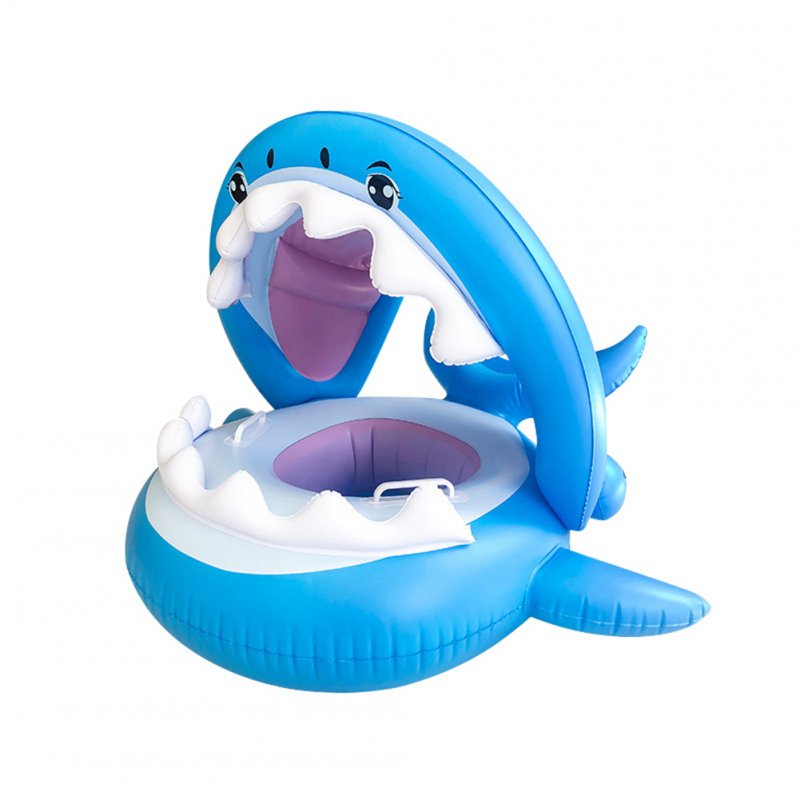 Baby Inflatable Pool Floats With Canopy Inflatable Floatie Shark Swimming Ring Water Toys For Kids Aged 9-36 Months shark swimming ring
