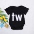 Baby Jumpsuit Cotton Alphabet  Printed Long sleeve  Romper for 0 18M Babies White in S