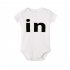 Baby Jumpsuit Cotton Alphabet  Printed Long sleeve  Romper for 0 18M Babies White in M