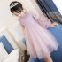 Baby Kids Girls Elegent Lace Mesh Tutu Princess Dress  Pink purple 140cm