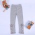 Baby Leggings For 3 9 Years Old Soft Girl Pants Cotton Lace Embroidery Cotton Leggings gray 130cm