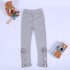 Baby Leggings For 3 9 Years Old Soft Girl Pants Cotton Lace Embroidery Cotton Leggings gray 130cm