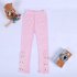 Baby Leggings For 3 9 Years Old Soft Girl Pants Cotton Lace Embroidery Cotton Leggings Pink 140cm