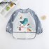 Baby Long Sleeves Bib Cute Cartoon Printing Multi color Waterproof Feeding Apron For 1 3 Years Old Boys Girls gray bird 1 3Y free size