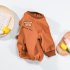 Baby Long Sleeves Bodysuit Cute Cartoon Bear Pullover Romper For Boys Girls Aged 0 3 brown 12 24M 80