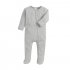 Baby Long Sleeves Jumpsuit Newborn Cotton Single Breasted Simple Solid Color Romper For 0 1 Years Old Kids grey 0 3M 3