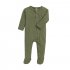 Baby Long Sleeves Jumpsuit Newborn Cotton Single Breasted Simple Solid Color Romper For 0 1 Years Old Kids green 3 6M 6