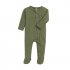 Baby Long Sleeves Jumpsuit Newborn Cotton Single Breasted Simple Solid Color Romper For 0 1 Years Old Kids green 0 3M 3