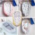 Baby Nest  Bed With  Pillow Portable Crib Travel Bed Infant Toddler Cotton Cradle For  Newborn Yellow crown hdj 50 85