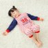 Baby Piece Jumpsuits Cotton Long Sleeve Tops for Daily Out Wearing Blue stripes  striped blue with bunny  59