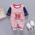 Baby Piece Jumpsuits Cotton Long Sleeve Tops for Daily Out Wearing Blue stripes  striped blue with bunny  66