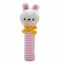 Baby Rattles BB Sticks Plush Doll Crib Bed Hanging Toy for Kids Newborn Pink striped bunny