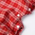 Baby Romper Classic Round Neck Plaid Printing Jumpsuits For 0 3 Years Old Boys Girls red plaid 24 36M 90