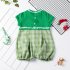 Baby Romper Classic Round Neck Plaid Printing Jumpsuits For 0 3 Years Old Boys Girls red plaid 6 12M 73