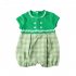Baby Romper Classic Round Neck Plaid Printing Jumpsuits For 0 3 Years Old Boys Girls red plaid 24 36M 90