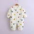 Baby Romper Infant Cotton Long Sleeves Cute Printing Breathable Jumpsuit For 0 1 Years Old Boys Girls beige heart shape 9 12M 80cm