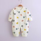 Baby Romper Infant Cotton Long Sleeves Cute Printing Breathable Jumpsuit For 0-1 Years Old Boys Girls beige heart-shape 6-9M 73CM