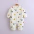 Baby Romper Infant Cotton Long Sleeves Cute Printing Breathable Jumpsuit For 0 1 Years Old Boys Girls beige heart shape 6 9M 73CM