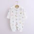 Baby Romper Infant Cotton Long Sleeves Cute Printing Breathable Jumpsuit For 0 1 Years Old Boys Girls pink animals 3 6M 66cm