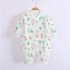 Baby Romper Infant Cotton Long Sleeves Cute Printing Breathable Jumpsuit For 0 1 Years Old Boys Girls flower and bear 3 6M 66cm