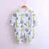 Baby Romper Infant Cotton Long Sleeves Cute Printing Breathable Jumpsuit For 0 1 Years Old Boys Girls blue elephant 0 3M 59cm