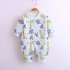 Baby Romper Infant Cotton Long Sleeves Cute Printing Breathable Jumpsuit For 0 1 Years Old Boys Girls blue elephant 3 6M 66cm