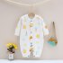 Baby Romper Infant Cotton Long Sleeves Cute Printing Breathable Jumpsuit For 0 1 Years Old Boys Girls blue animal 3 6M 66cm