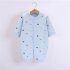 Baby Romper Infant Cotton Long Sleeves Cute Printing Breathable Jumpsuit For 0 1 Years Old Boys Girls blue crown 0 3M 59cm