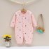 Baby Romper Infant Cotton Long Sleeves Cute Printing Breathable Jumpsuit For 0 1 Years Old Boys Girls yellow elephant 3 6M 66cm