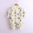 Baby Romper Infant Cotton Long Sleeves Cute Printing Breathable Jumpsuit For 0 1 Years Old Boys Girls yellow elephant 9 12M 80cm