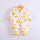 Baby Romper Infant Cotton Long Sleeves Cute Printing Breathable Jumpsuit For 0-1 Years Old Boys Girls yellow lemon 6-9M 73CM