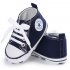 Baby Shoes Soft Sole Fashion Canvas Infant Toddler Sports Leisure Shoes dark blue 11CM