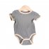 Baby Short Sleeves Bodysuit Round Neck Contrast Color Romper For 0 3 Years Old Boys Girls pink 3 6M 66