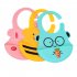 Baby Silicone Bibs Adjustable Washable Waterproof Feeding Aprons For 0 3 Years Old Boys Girls Blue with yellow eyes 21 x 29CM