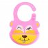 Baby Silicone Bibs Adjustable Washable Waterproof Feeding Aprons For 0 3 Years Old Boys Girls Blue with yellow eyes 21 x 29CM